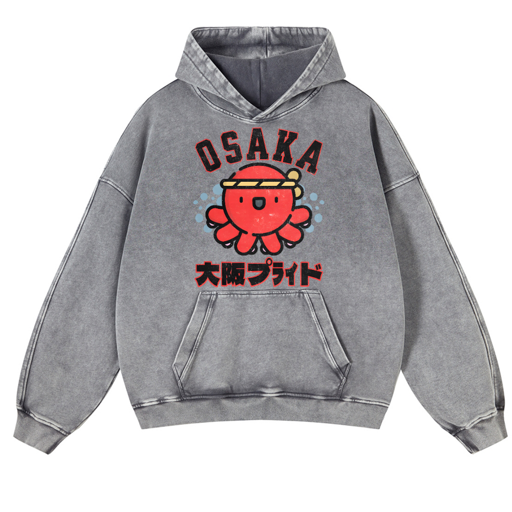 Osaka Octopus Vintage Washed Thick Cotton Hoodie
