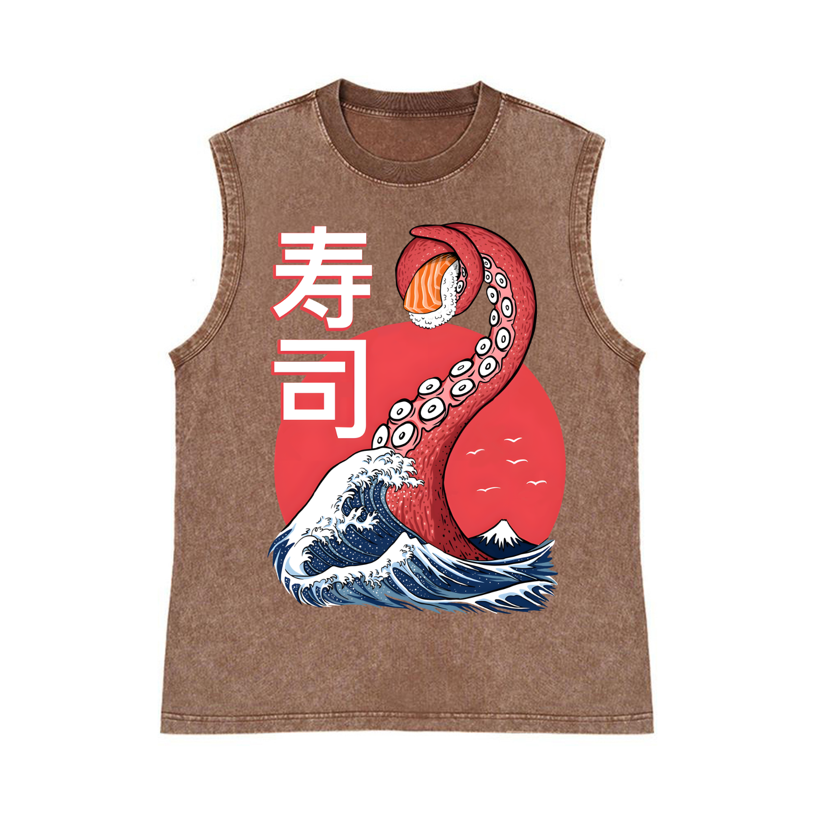 Pure Cotton Wash-Dyed Sleeveless Tank Top