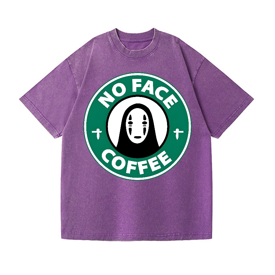 Ghibli No Face Kaonashi Coffee Vintage Wash Japanese Design T-Shirt