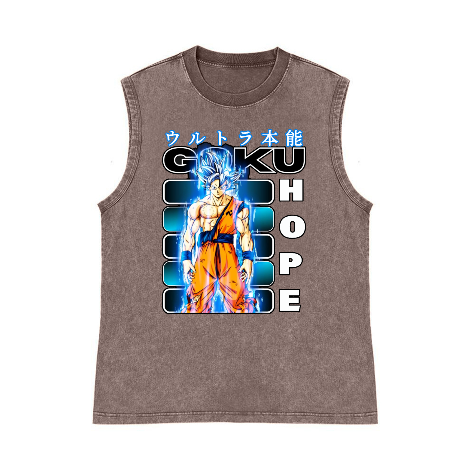 Son Goku Pure Cotton Wash-Dyed Sleeveless Tank Top