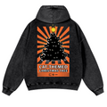 Christmas Tree Vintage Washed Cotton Back Art Hoodie