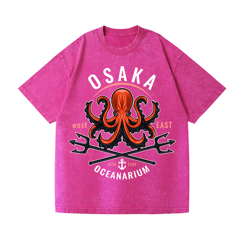 Osaka Octopus Vintage Wash Japanese Design T-Shirt