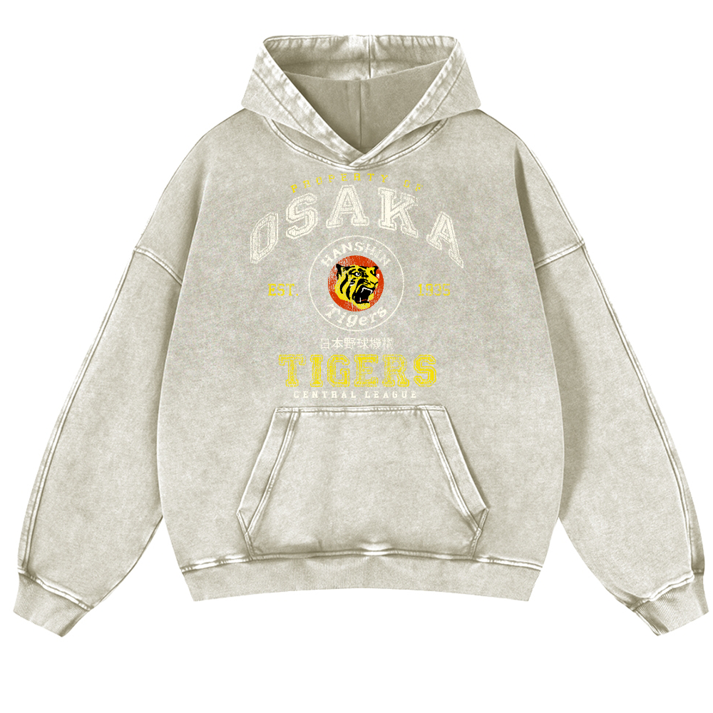 Osaka Tigers Vintage Washed Thick Cotton Hoodie