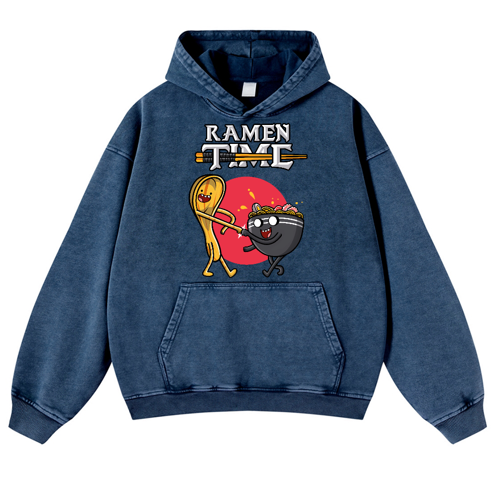 Ramen Vintage Washed Thick Cotton Hoodie