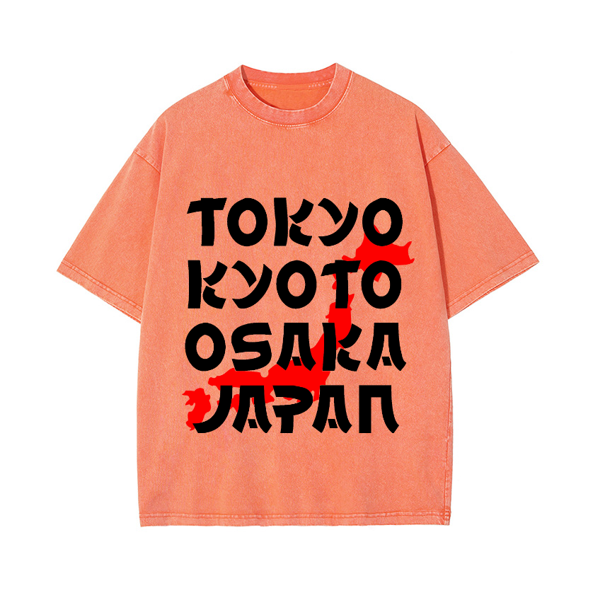 Tokyo Kyoto Osaka Japan Vintage Wash Japanese Design T-Shirt