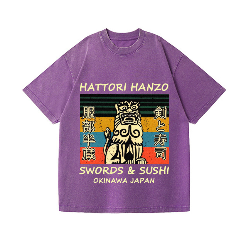 Hattori Hanzo Komainu Okinawa Japan Vintage Wash Japanese Design T-Shirt
