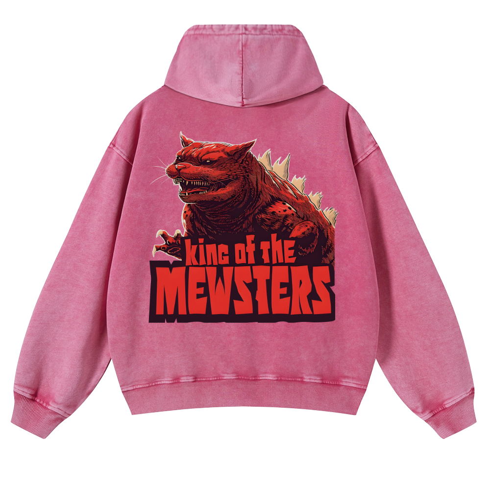Catzilla Cat Kaiju Vintage Washed Cotton Back Art Hoodie