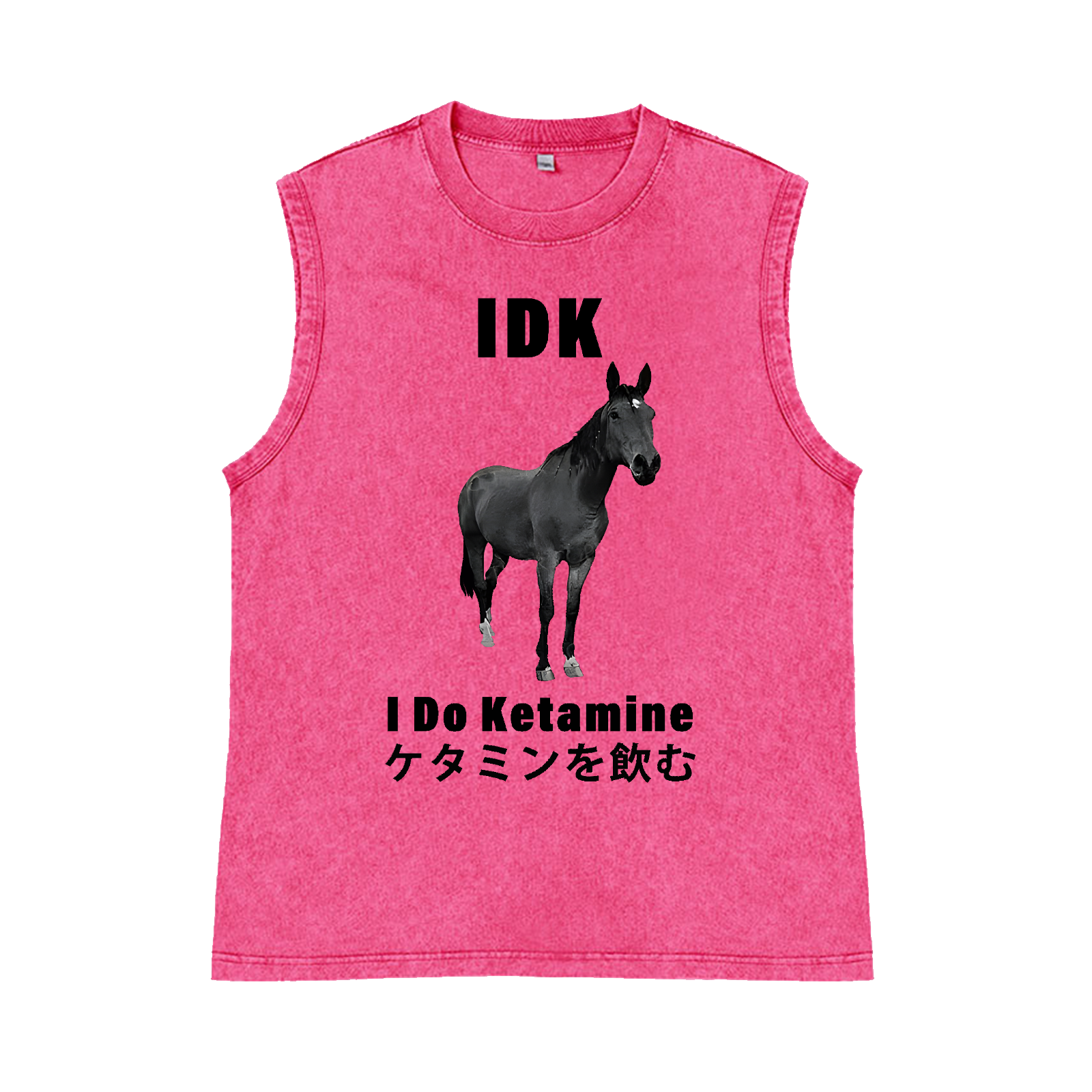 I Do Ketamine Horse Pure Cotton Wash-Dyed Sleeveless Tank Top