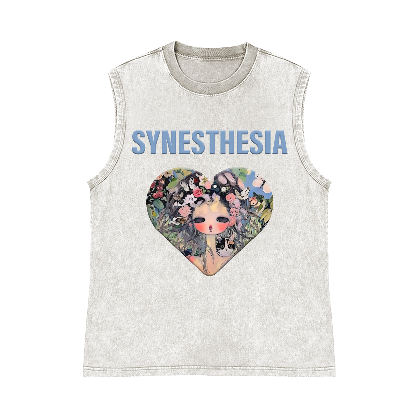 Aya Takano Pure Cotton Wash-Dyed Sleeveless Tank Top
