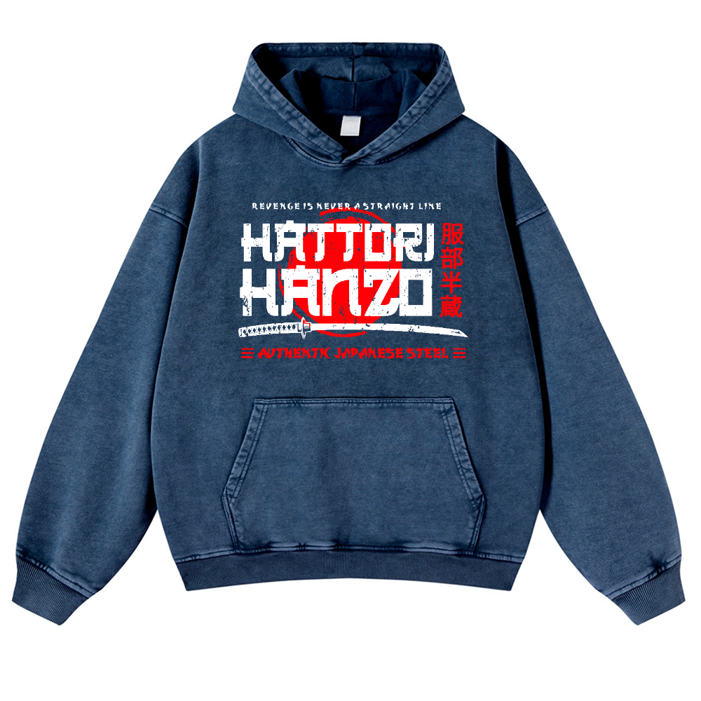 Hattori Hanzou Vintage Washed Thick Cotton Hoodie