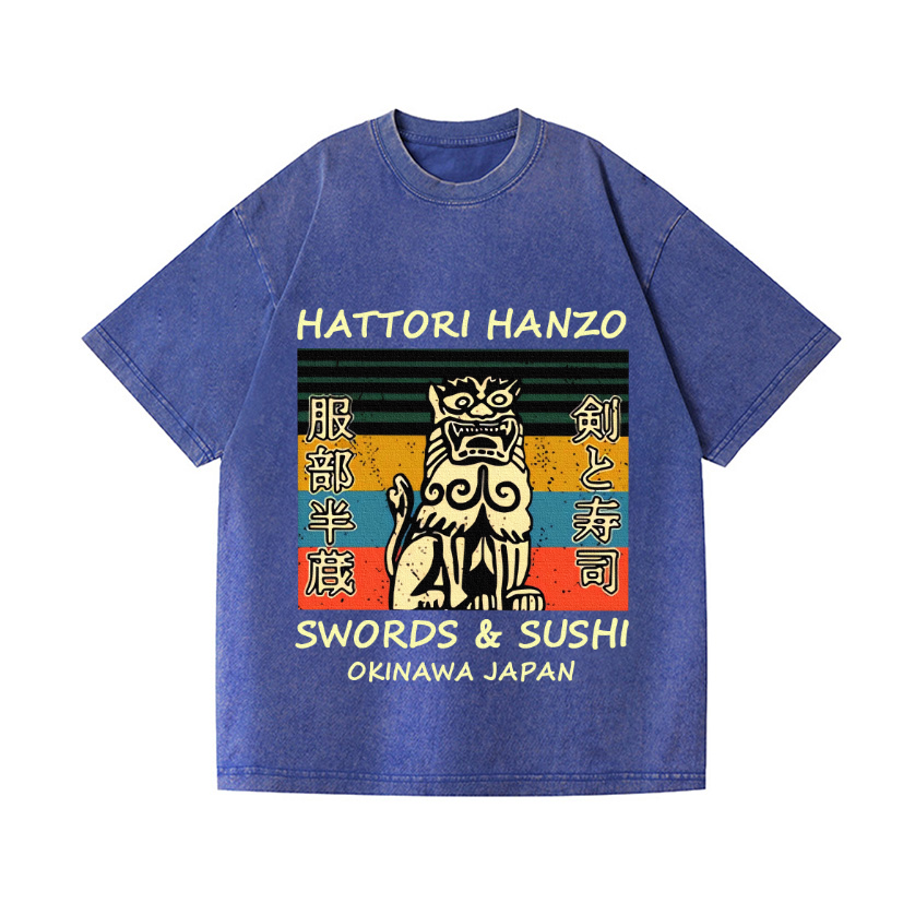 Hattori Hanzo Komainu Okinawa Japan Vintage Wash Japanese Design T-Shirt