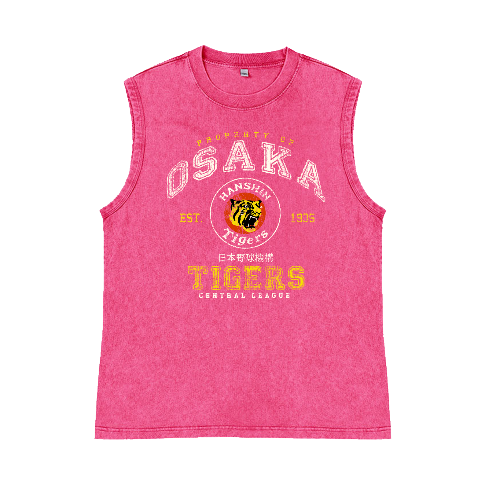 Osaka Tigers Pure Cotton Wash-Dyed Sleeveless Tank Top