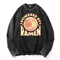 Ramen Vintage Cotton Wash Crewneck Long-Sleeve T-Shirt