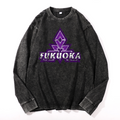 Fukuoka Vintage Cotton Wash Crewneck Long-Sleeve T-Shirt