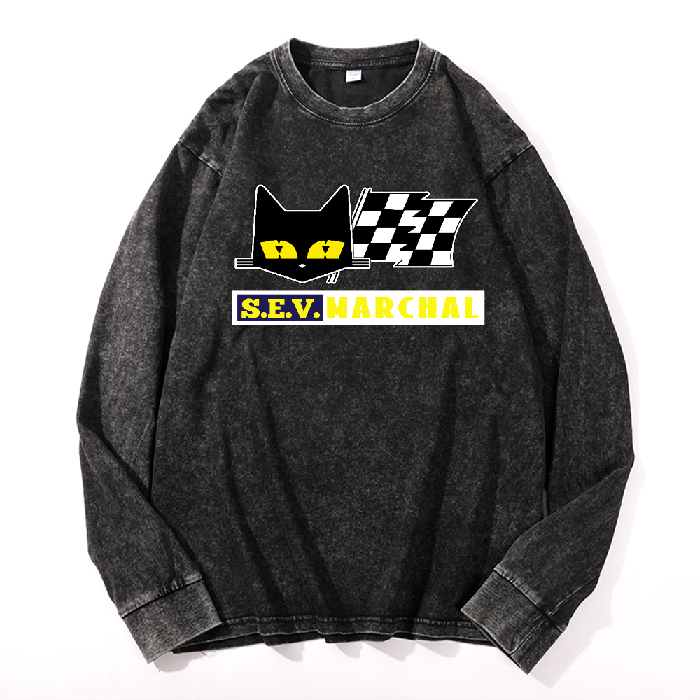 S.E.V Marchal Vintage Cotton Wash Crewneck Long-Sleeve T-Shirt