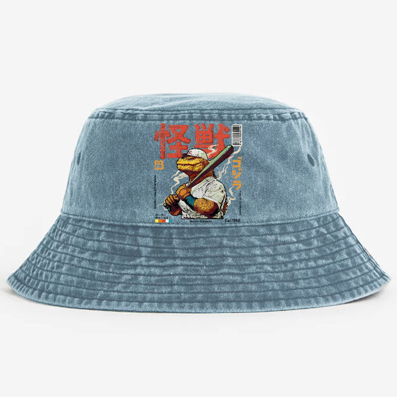 Kaiju Baseball Vintage 100% Cotton Bucket Hat