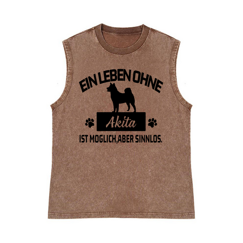 Akita Pure Cotton Wash-Dyed Sleeveless Tank Top