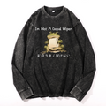 I'm Not A Good Wiper Frog Vintage Cotton Wash Long-sleeve T-shirt