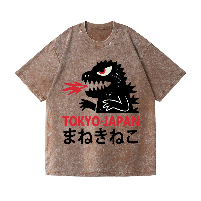 Kaiju Vintage Wash Japanese Design T-Shirt
