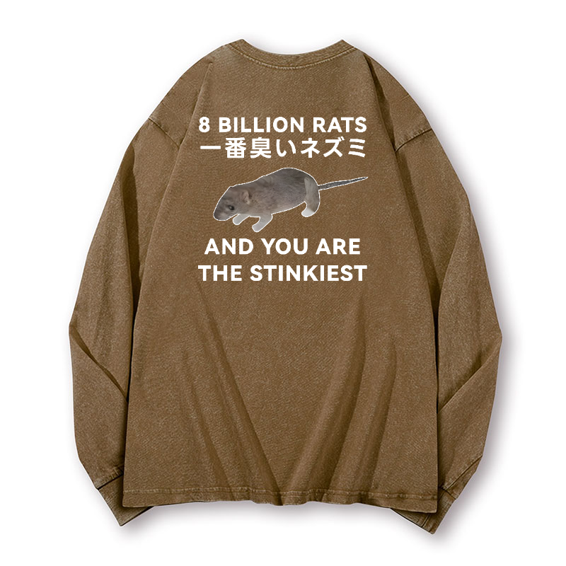 Rat Vintage Washed Cotton Back Art Long-sleeve T-shirt