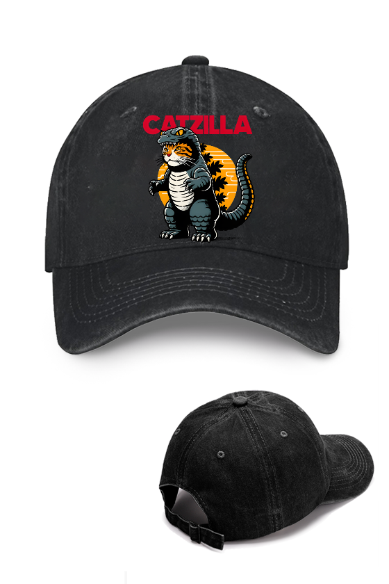 Catzilla Cat Kaiju Vintage Cotton Cap