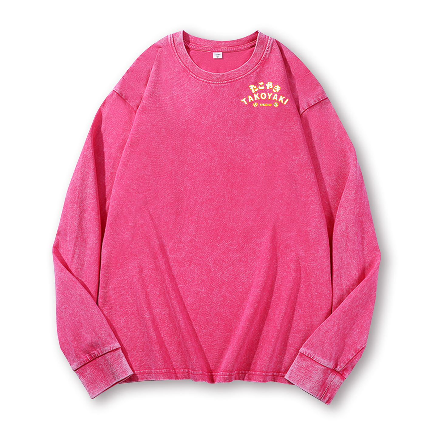 Takoyaki Octopus Vintage Washed Cotton Back Art Long-sleeve T-shirt