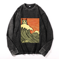 Vintage Cotton Wash Crewneck Long-Sleeve T-Shirt
