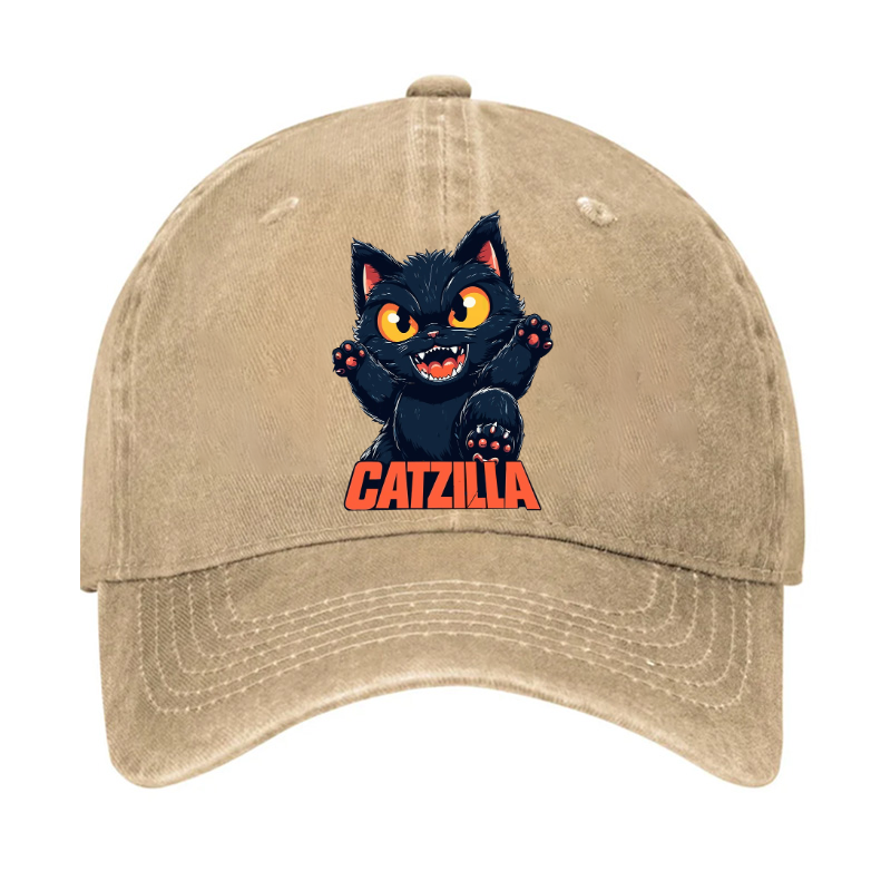 Catzilla Cat Kaiju Vintage Cotton Cap