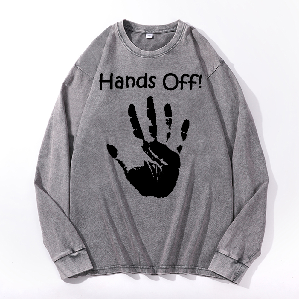 Hands Off Vintage Cotton Wash Long-sleeve T-shirt