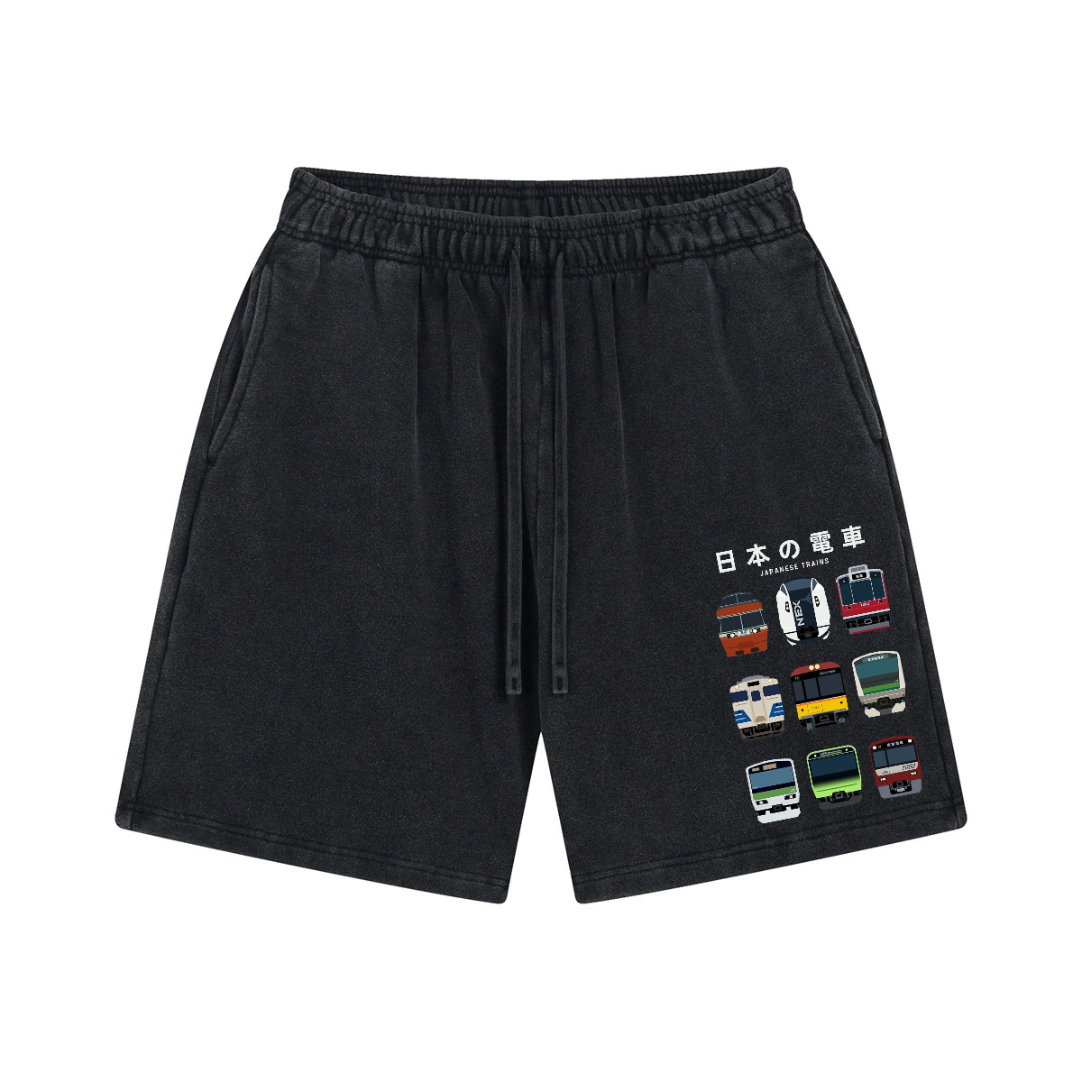 Japanese Trains Vintage Pure Thick Cotton Shorts