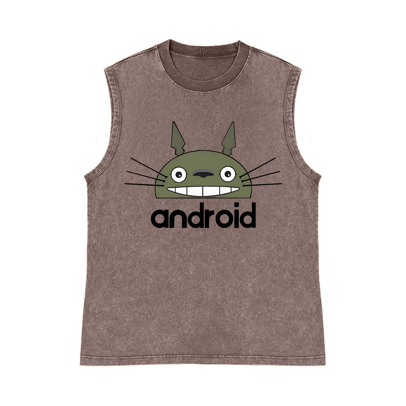 Ghibli Totoro Android Pure Cotton Wash-Dyed Sleeveless Tank Top