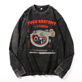 Puffer Fish Vintage Cotton Wash Crewneck Long-Sleeve T-Shirt
