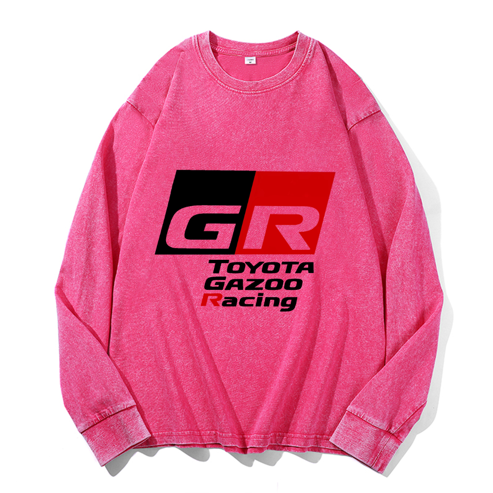 Vintage Cotton Wash Crewneck Long-Sleeve T-Shirt