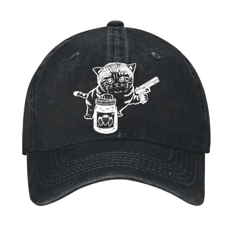 Strawberry Jams Cat Vintage Cotton Cap