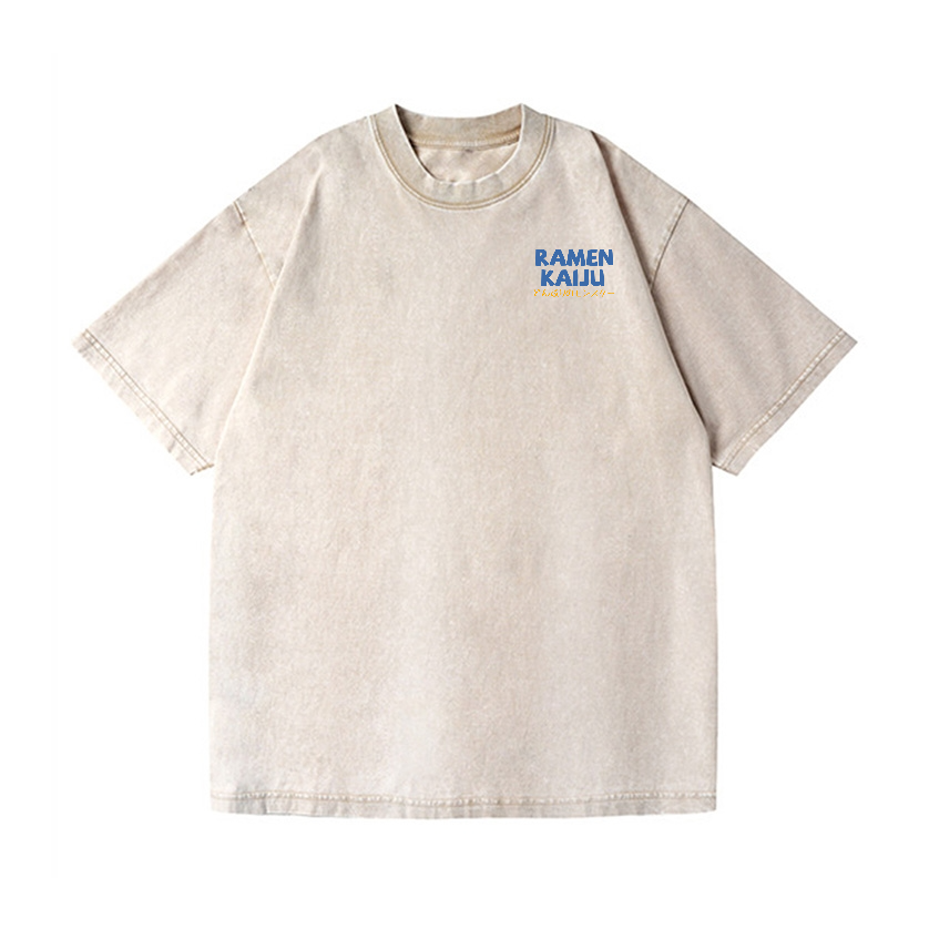 Kaiju Ramen Vintage Wash Japanese Design Back Art T-Shirt