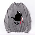 Vintage Cotton Wash Crewneck Long-Sleeve T-Shirt