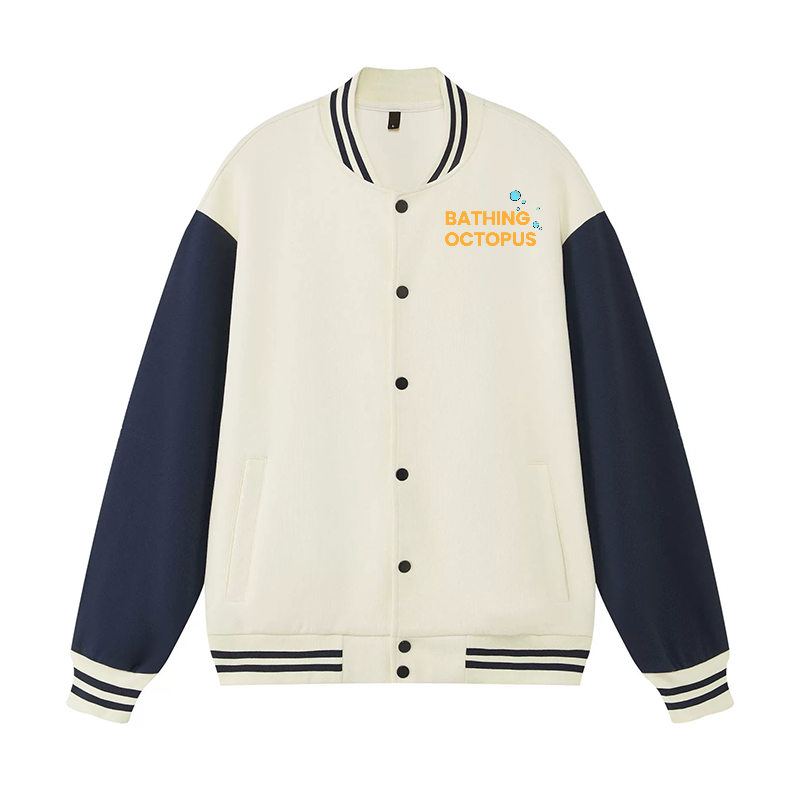 Bubble Bath Octopus Vintage Cotton Varsity Jacket