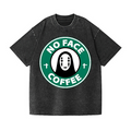 Ghibli No Face Kaonashi Coffee Vintage Wash Japanese Design T-Shirt