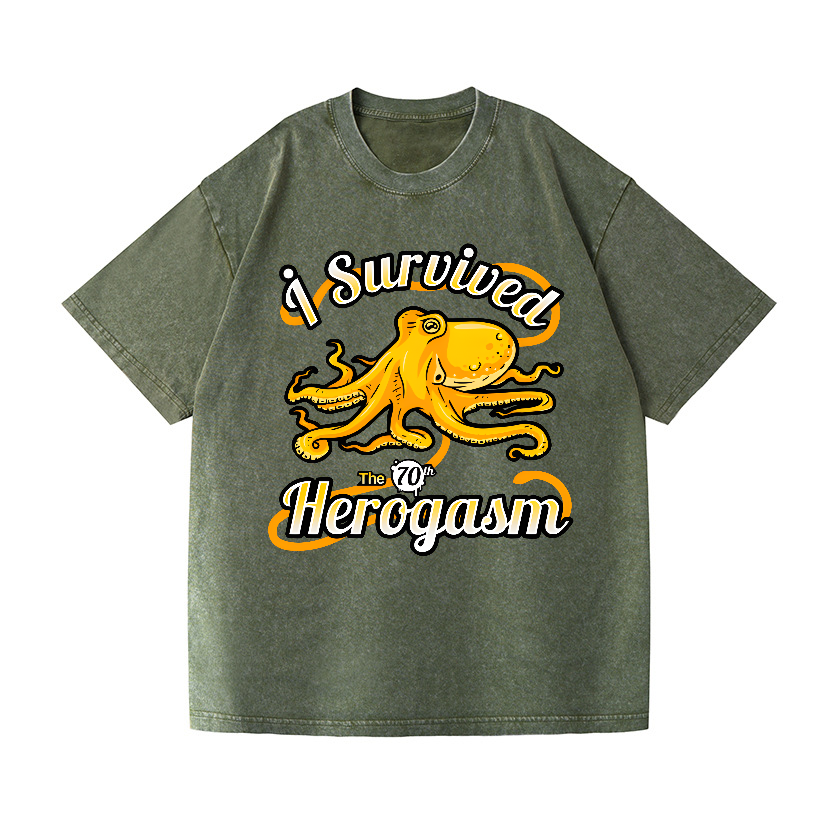 Octopus Vintage Wash Japanese Design T-Shirt