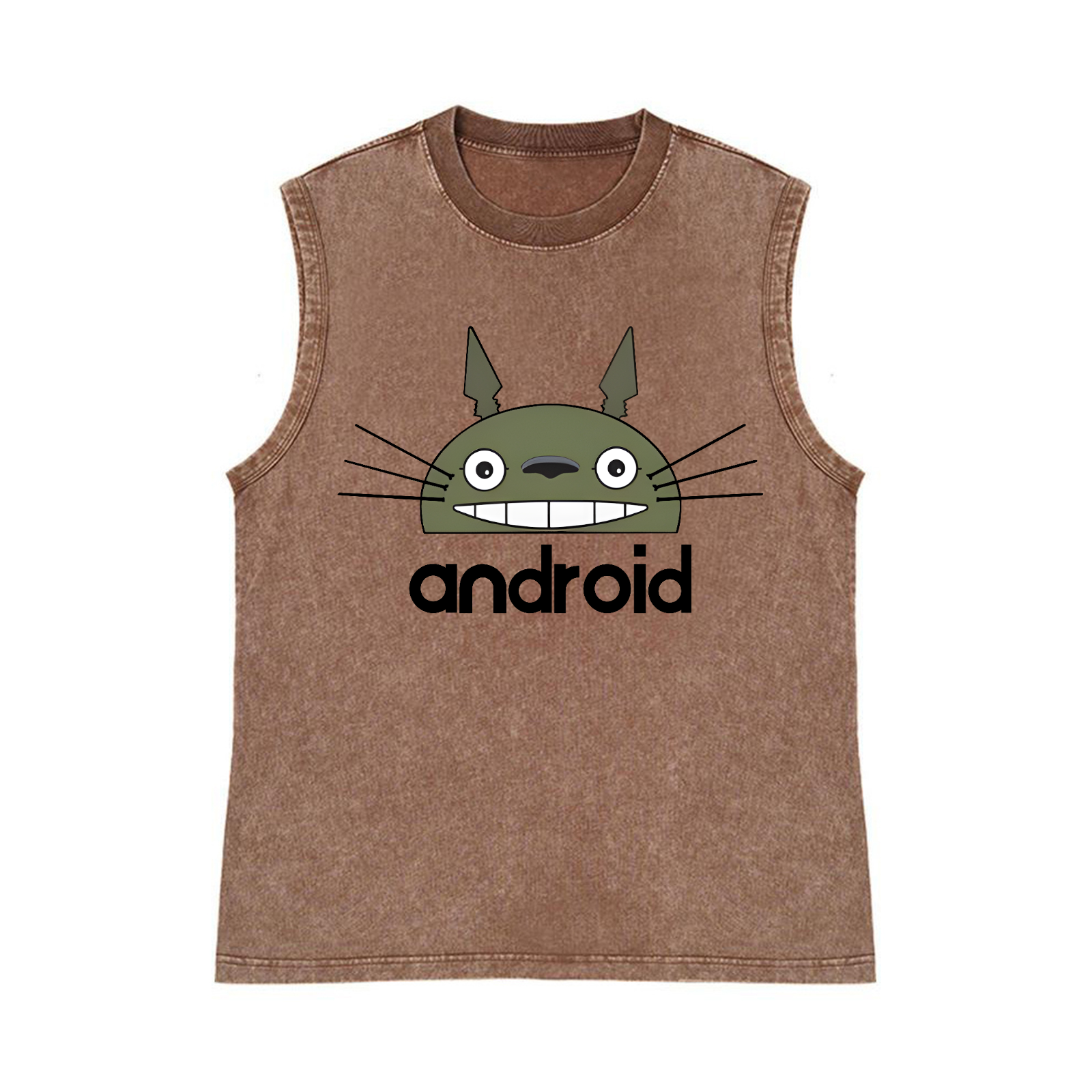 Ghibli Totoro Android Pure Cotton Wash-Dyed Sleeveless Tank Top
