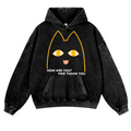 Cat Vintage Washed Thick Cotton Hoodie