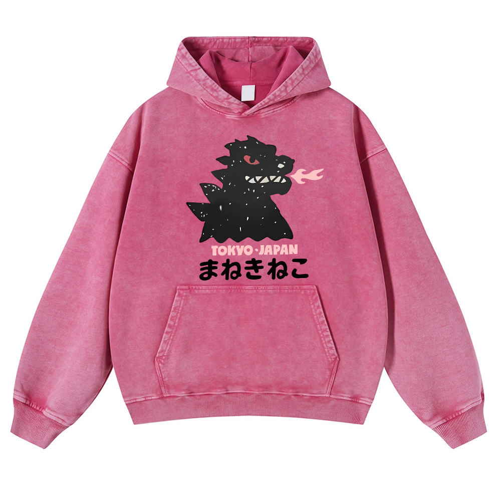 Kaiju Tokyo Japan Vintage Washed Thick Cotton Hoodie