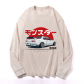 Vintage Cotton Wash Crewneck Long-Sleeve T-Shirt