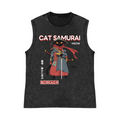 Cat Samurai Pure Cotton Wash-Dyed Sleeveless Tank Top