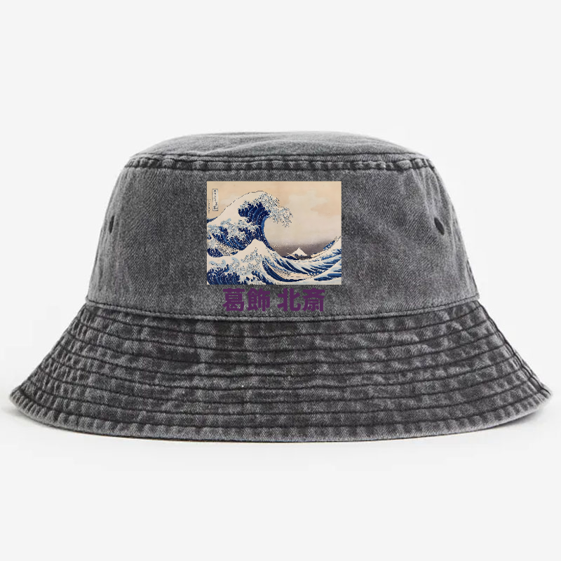 Hokkaido Great Wave Vintage 100% Cotton Bucket Hat