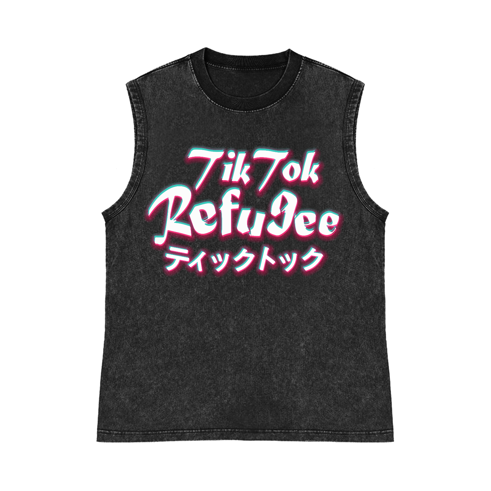 Tik Tok Refugee Pure Cotton Wash-Dyed Sleeveless Tank Top