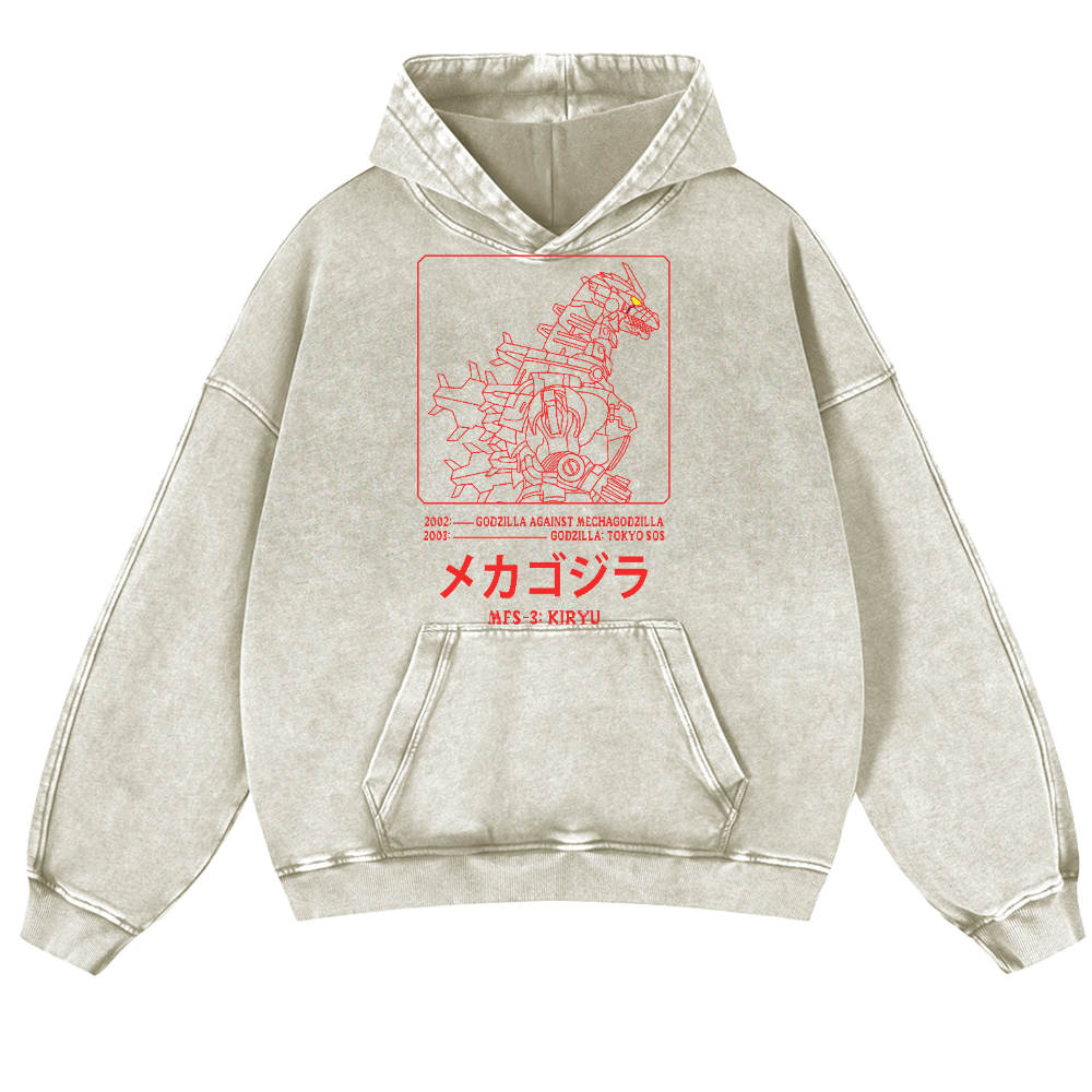 Kaiju Vintage Washed Thick Cotton Hoodie