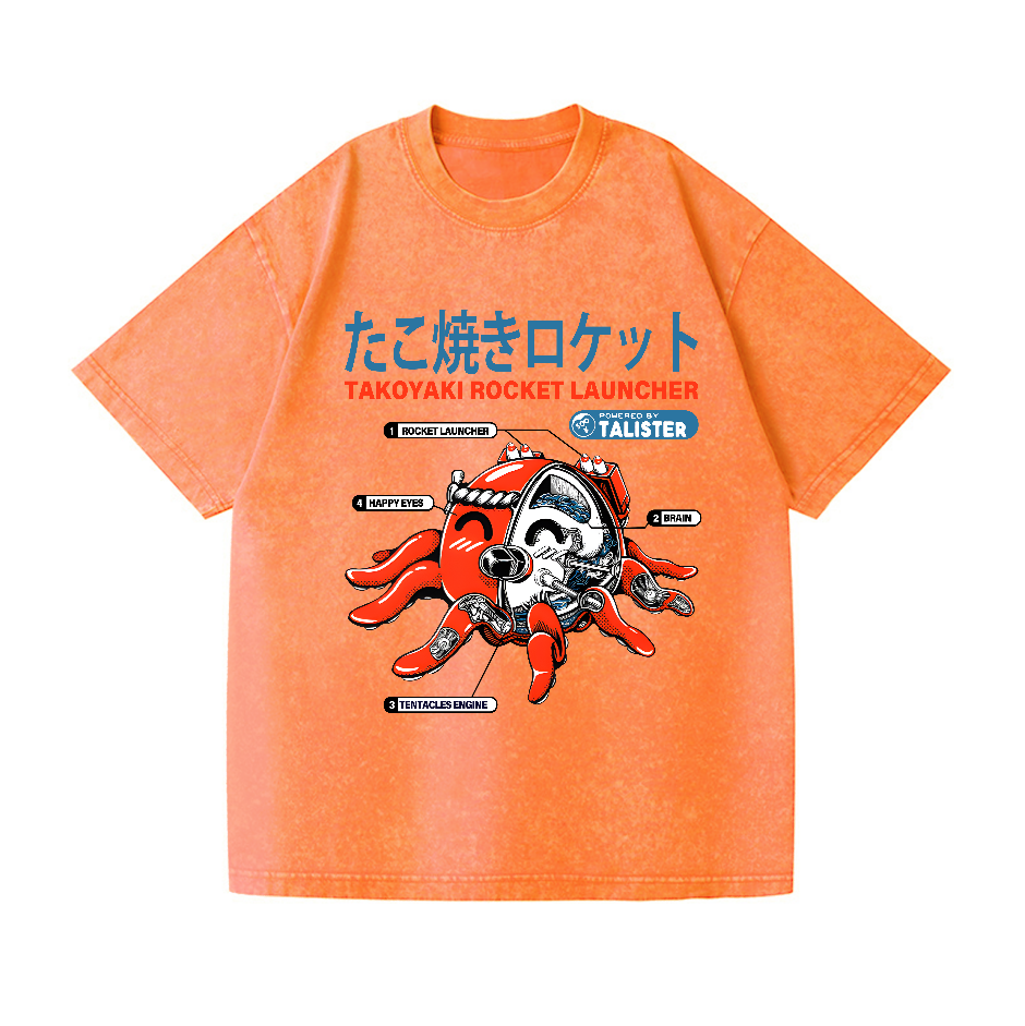 Takoyaki Octopus Vintage Wash Japanese Design T-Shirt