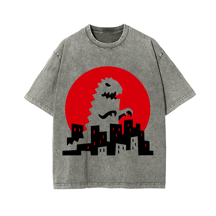 Kaiju Vintage Wash Japanese Design T-Shirt