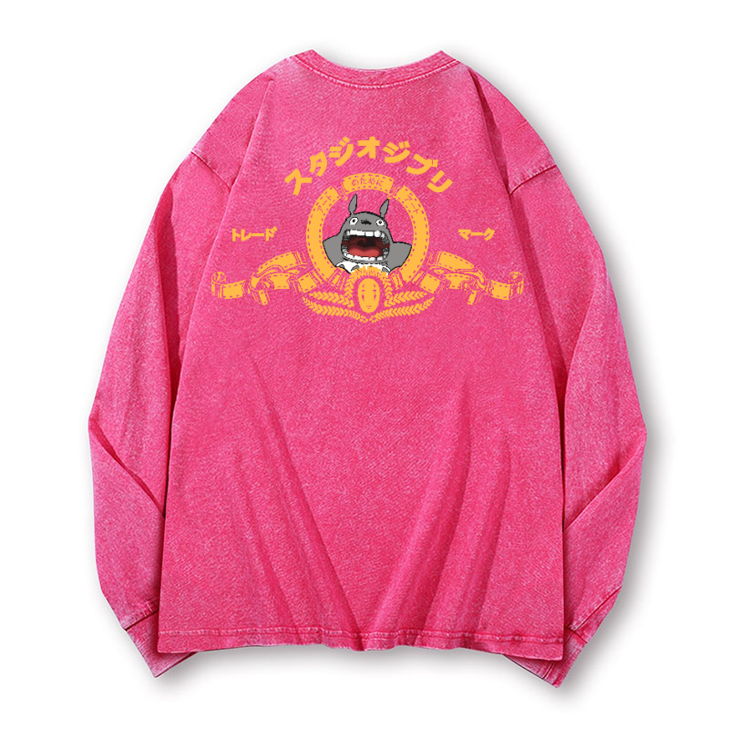 MGM Ghibli Totoro Vintage Washed Cotton Back Art Long-sleeve T-shirt
